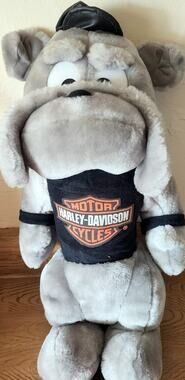 Vtg Harley Davidson Bull Dog Stuffed Animal Plush Toy 90s with Tag Play by Play